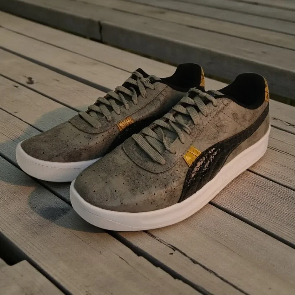 PUMA GV SPECIAL Men's Gray & Black Faux Crocodile Skin Sneakers - Size: 11